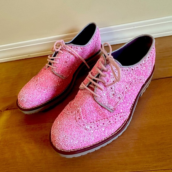 Irregular Choice Pink Sparkly Dress Shoes Size 36 - Picture 1 of 3